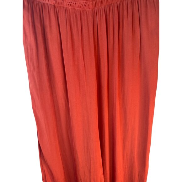 2/$30 ZARA Small Wide-Leg Terra-cotta Crinkled Elastic Flowy Gauchos Pants - Picture 6 of 13